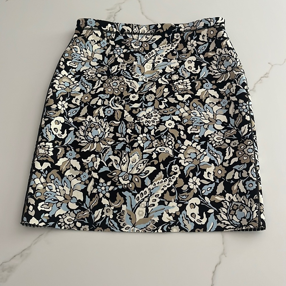 J. McLaughlin Halle Reversible Pencil Skirt Houndstooth and Floral size S